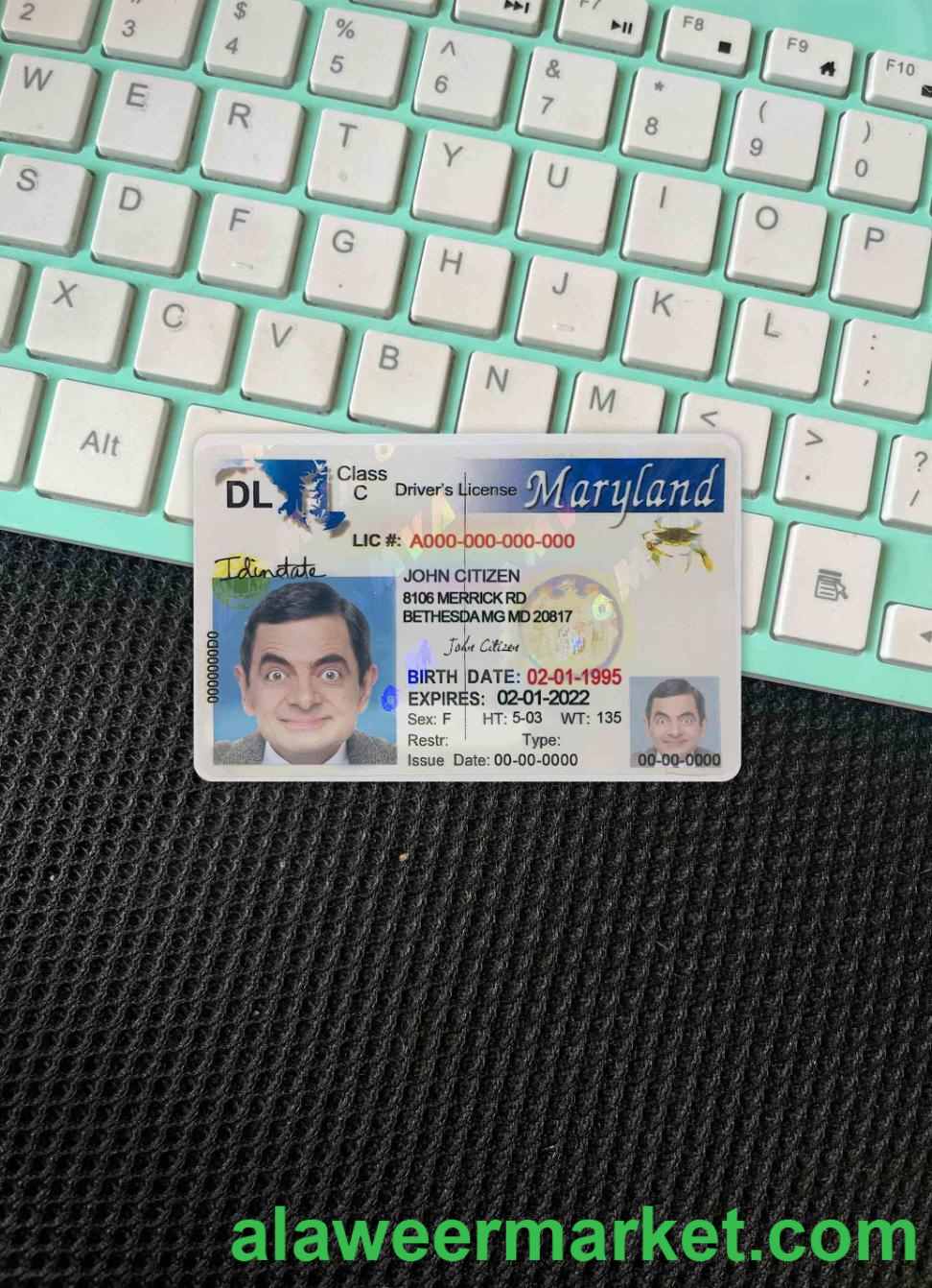 USA Maryland driving license 2003-2016 photolook FRONT